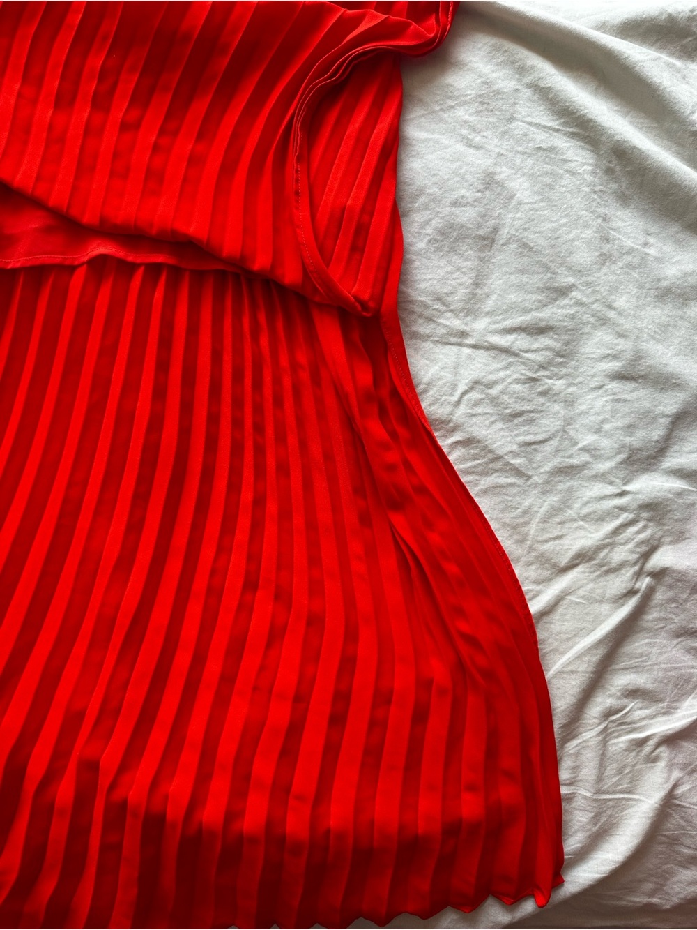 Banana Republic Minimalist Pleated Slip Maxi Dress Bright Red US 0 - Picture 5 of 13